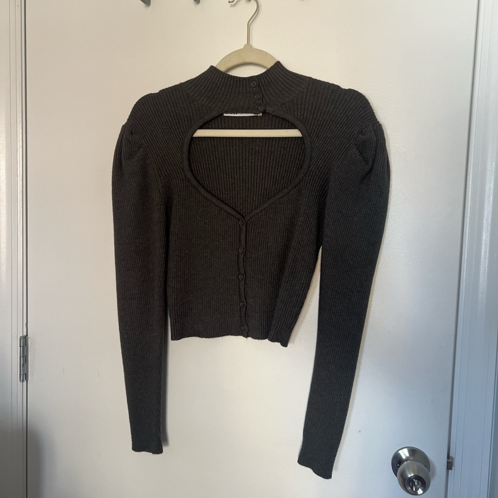 Black Ribbed Long Sleeve Sweater